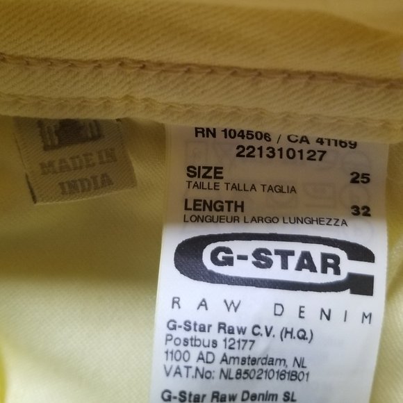 G-Star Raw Denim Lynn Skinny Color Women's Jeans - Bleach Yellow - Picture 10 of 12